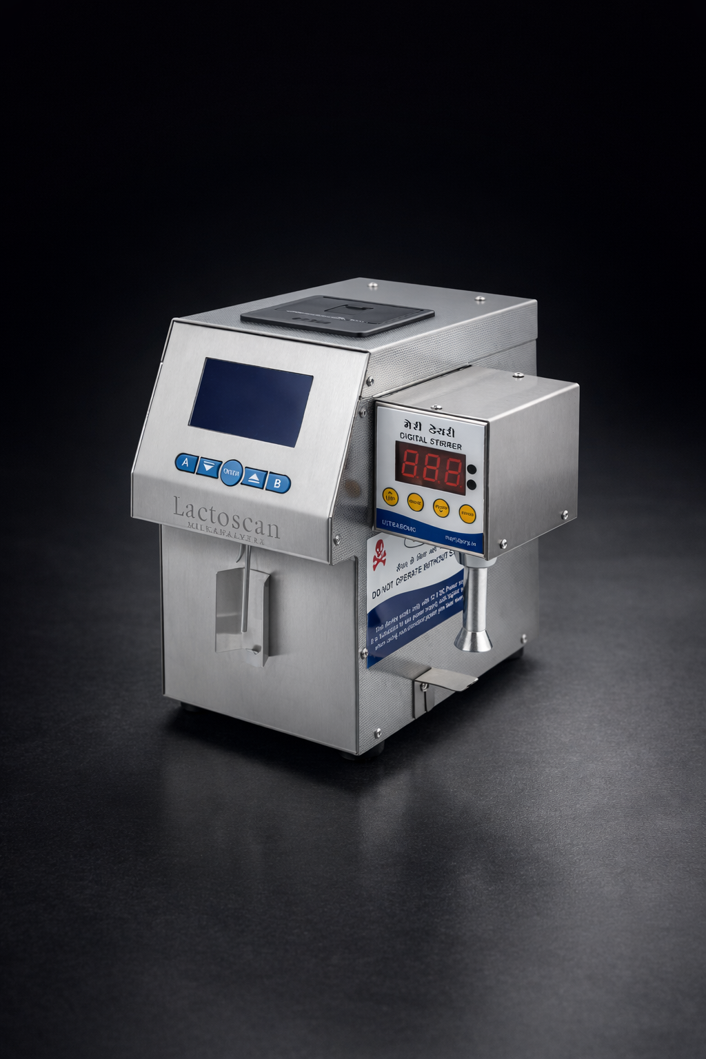 LactoBond milk analyzer side view showing compact design and external structure