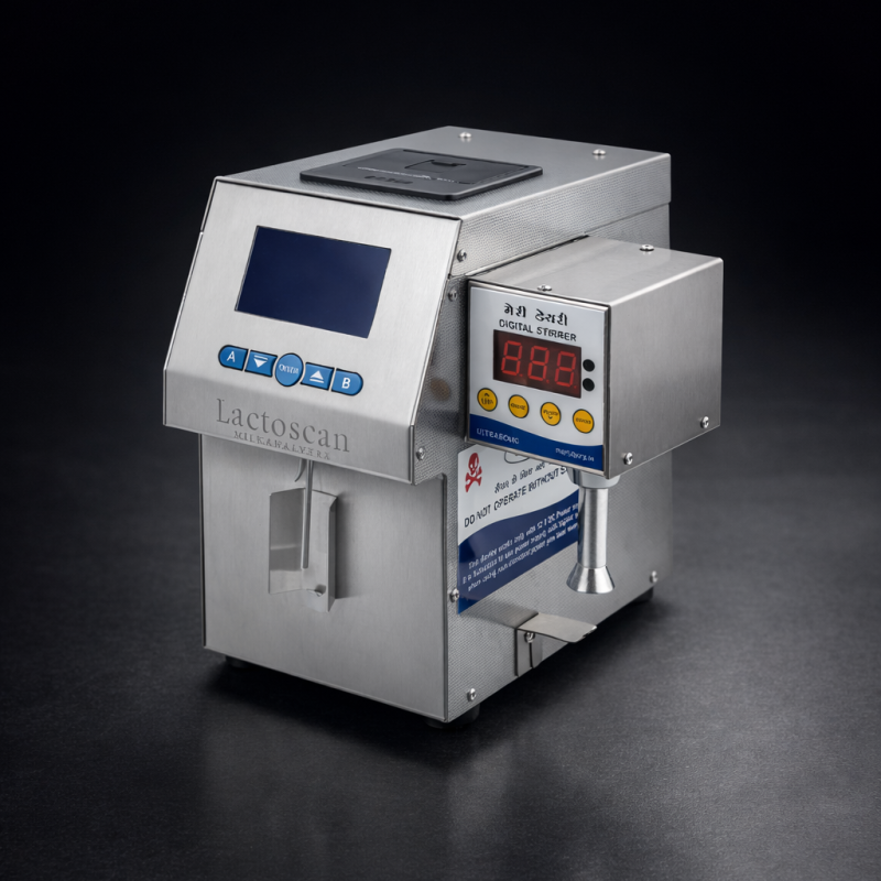 LactoBond milk analyzer side view showing compact design and external structure